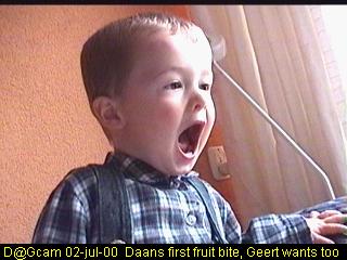 Tijdens Daans eerste hapje wil ik ook ! ! !